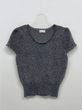 Puff Angora Short-Sleeve Knit