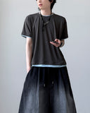[1+1] Pastel Layered Short Sleeve T-shirt