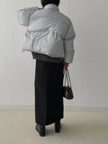 Belted H-Line Brushed Long Skirt