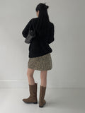 [Lined Pants] Vintage Leopard Mini Skirt