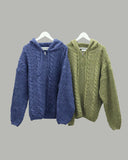 noti Knit Hoodie Zip Up