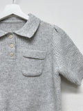 Puff wool short sleeve knit