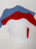 Boatneck Cotton Three Quarter T-shirt