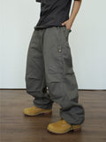 Patched Cotton American Casual Pants