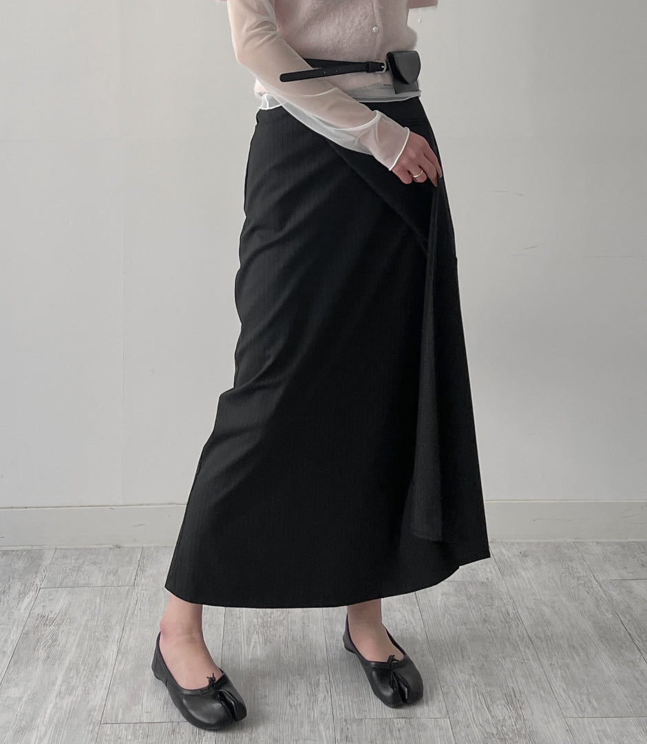 【INCHANT ME】Unbalanced Stripe H-Line Skirt INCHANT ME(インチャントミー) - アンバランスストライプHライン