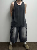 Salt Washed Bermuda Cargo Denim