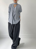 Scott Drape Tie Blouse