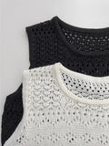 Punching Lace Sleeveless Knit Vest