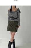 Unbalanced Button Off-Shoulder Knit