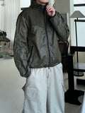 Glossy Color Matching Windbreaker