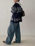 Nordic Cowichan Overfit Knit Zip-up