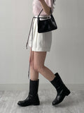 Spring Roll Up Cotton Shorts