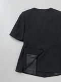 Lauder Linen No collar half jacket