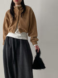Soft Mock Neck Knit T-shirt