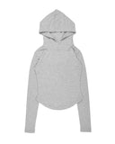 CURVED HEM CROP HOODIE