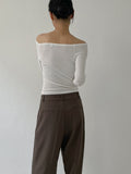Olsen Rip Pocket One-Tuck Wide Slacks