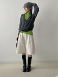 Pinot Corduroy Pintuck Bermuda Pants