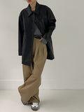 Beaver Crack Half Leather Coat