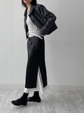 Dipping U-neck Long Sleeve T-shirt