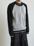 Non-mix Raglan Varsity Knit Zip-up