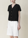 [Premium] Whole Garment Room Short Sleeve Cardigan