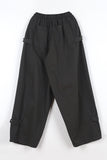 Snap Wide Cotton Pants