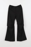 Back button pin tuck bootcut slacks