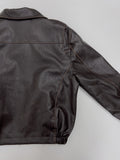 [unisex] Curl Vintage Leather Overfit Blouson