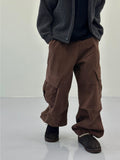Peach Cotton Diagonal Cargo Balloon Pants
