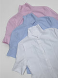 Pintuck Slim Fit Elbow Length Shirt