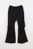 Back button pin tuck bootcut slacks