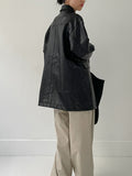 Beaver Crack Half Leather Coat