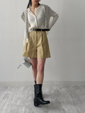 Spen Symbol Ribbed Crop Cardigan