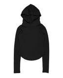 CURVED HEM CROP HOODIE