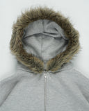 SOFT FUR HOODIE ZIP-UP