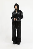 Nordic black knit zip-up