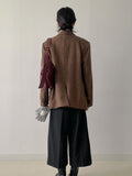[wool60%] Pin check single overfit blazer jacket