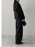 Striped One-Tuck Wide Slacks