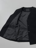 Lauder Linen No collar half jacket