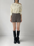 Unbalanced Shoulder Poplin Shirt