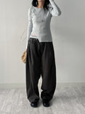 744 Tencel pleated wide pants