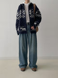 Nordic Cowichan Overfit Knit Zip-up