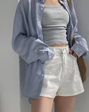 Basic short wide pants