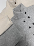 Hairy High Neck Double Short Coat