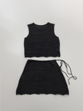 Punching Lace Sleeveless Knit Vest