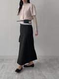 Unbalanced Stripe H-Line Skirt