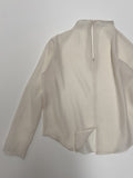 Organza Mock Neck See-Through Blouse