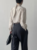 [Belt SET] With Two Tuck Wide Slacks