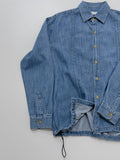 [unisex] Edge Pin Tuck Overfit Denim Shirt Jacket