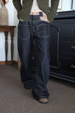 Raccoon color matching wide denim